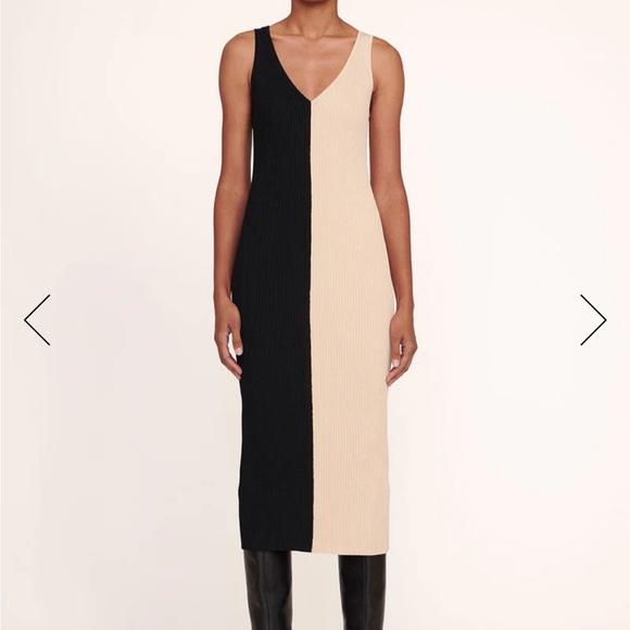 STAUD Dresses & Skirts - Staud Dana dress in black & buff, size small